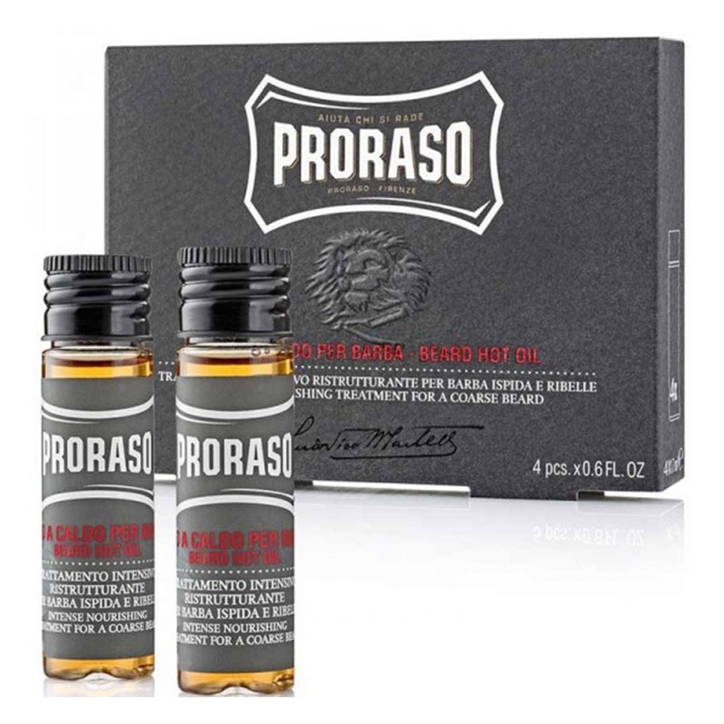 PRORASO ACEITE CALIENTE PARA BARBA 4X17M