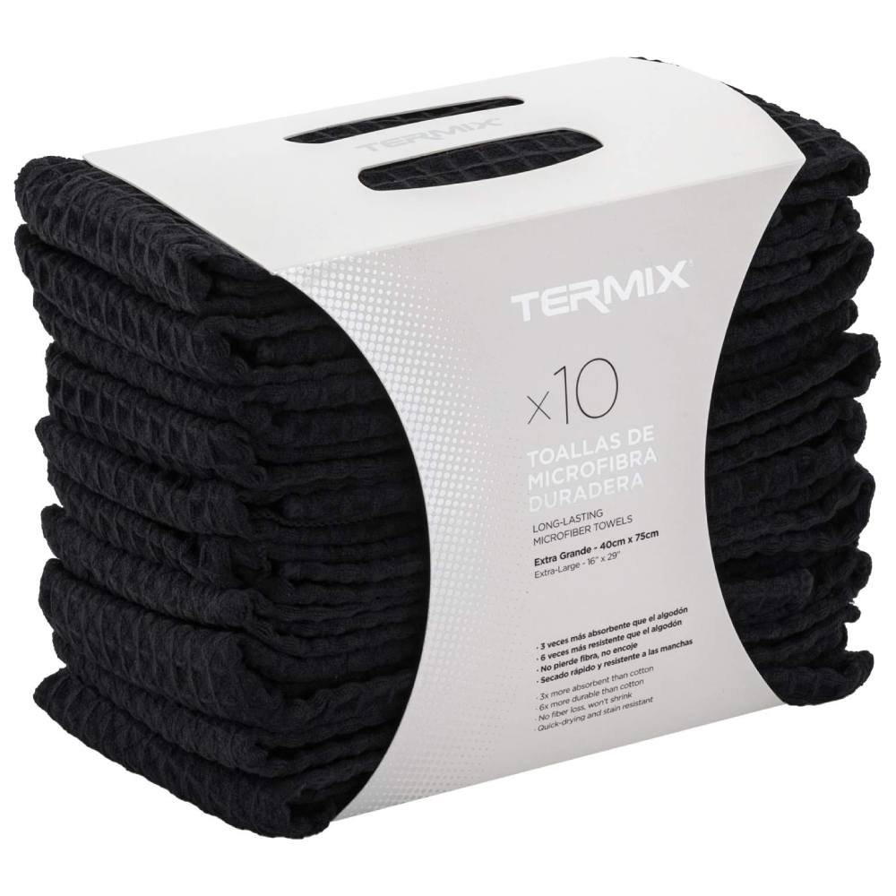 TERMIX PACK 10 TOALLAS PROFESIONAL NEGRA