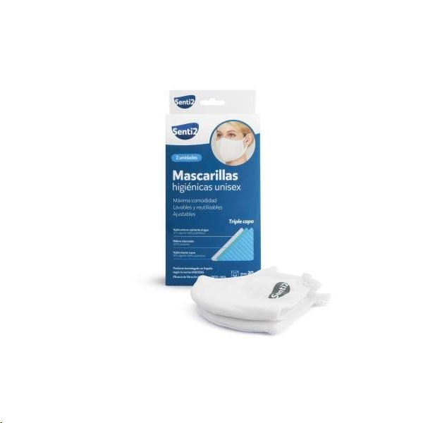 SENTI2 MASCARILLA HIGIENICA 2 UD. ADULTO