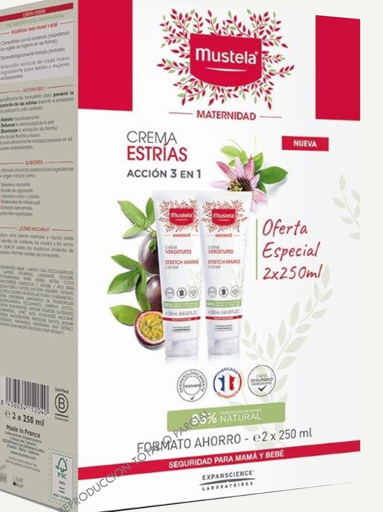 MUSTELA DUPLO CREMA ESTRIAS 2x250