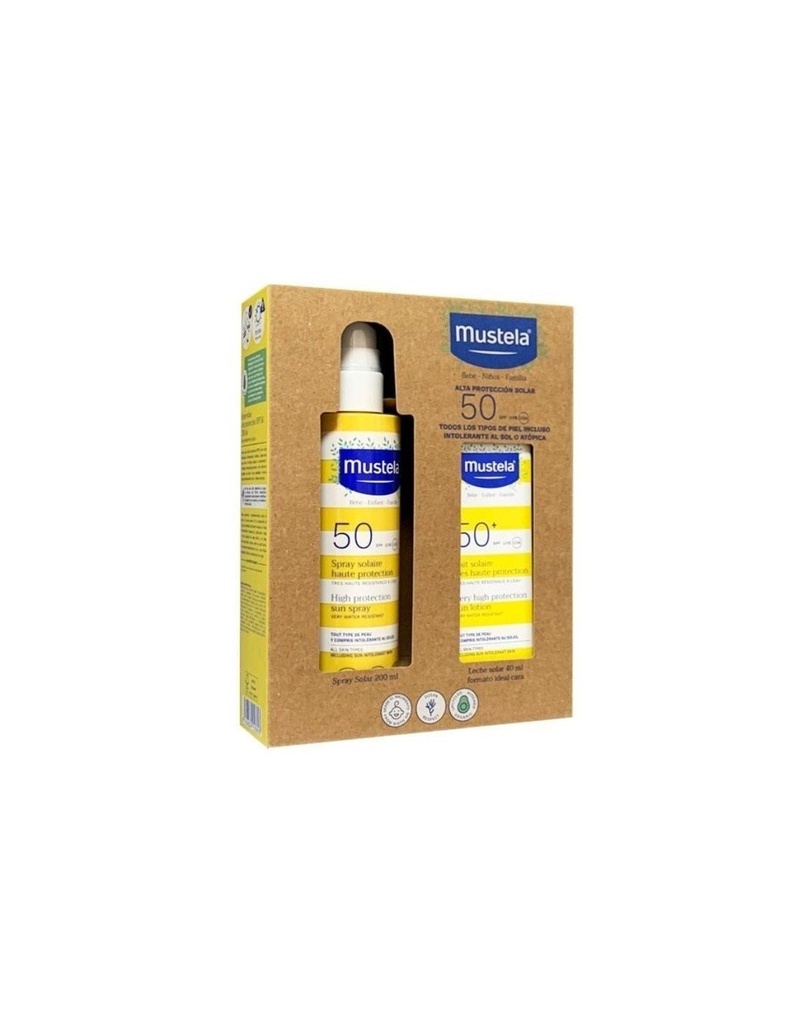 MUSTELA SPRAY SOLAR SPF50 200+LECHE F50 