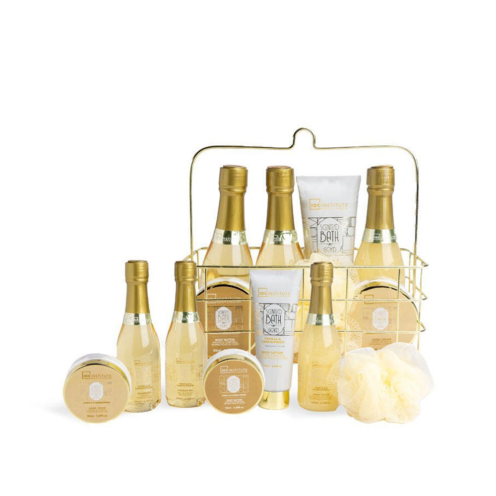 IDC INST.SCENTED BATH GOLD TIN CARE BASK