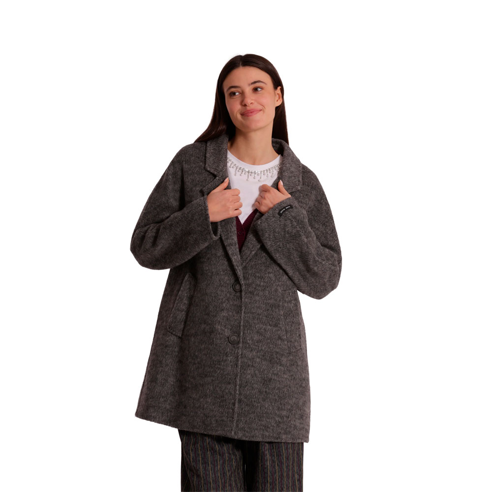 MIMI-MUA CAPPOTTO CORTO GRIGIO SCURO