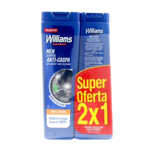 WILLIAMS CHAMPU ANTICASPA TRIPLE AC. 2X1