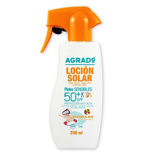 AGRADO LOCION SOLAR SPF50+ KIDS PISTOLA 