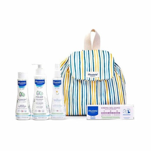 MUSTELA MOCHILA LITTLE MOMENTS RAYAS