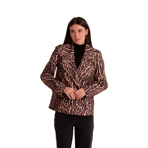 MIMI-MUA GIACCONE ANIMALIER CAMMELLO